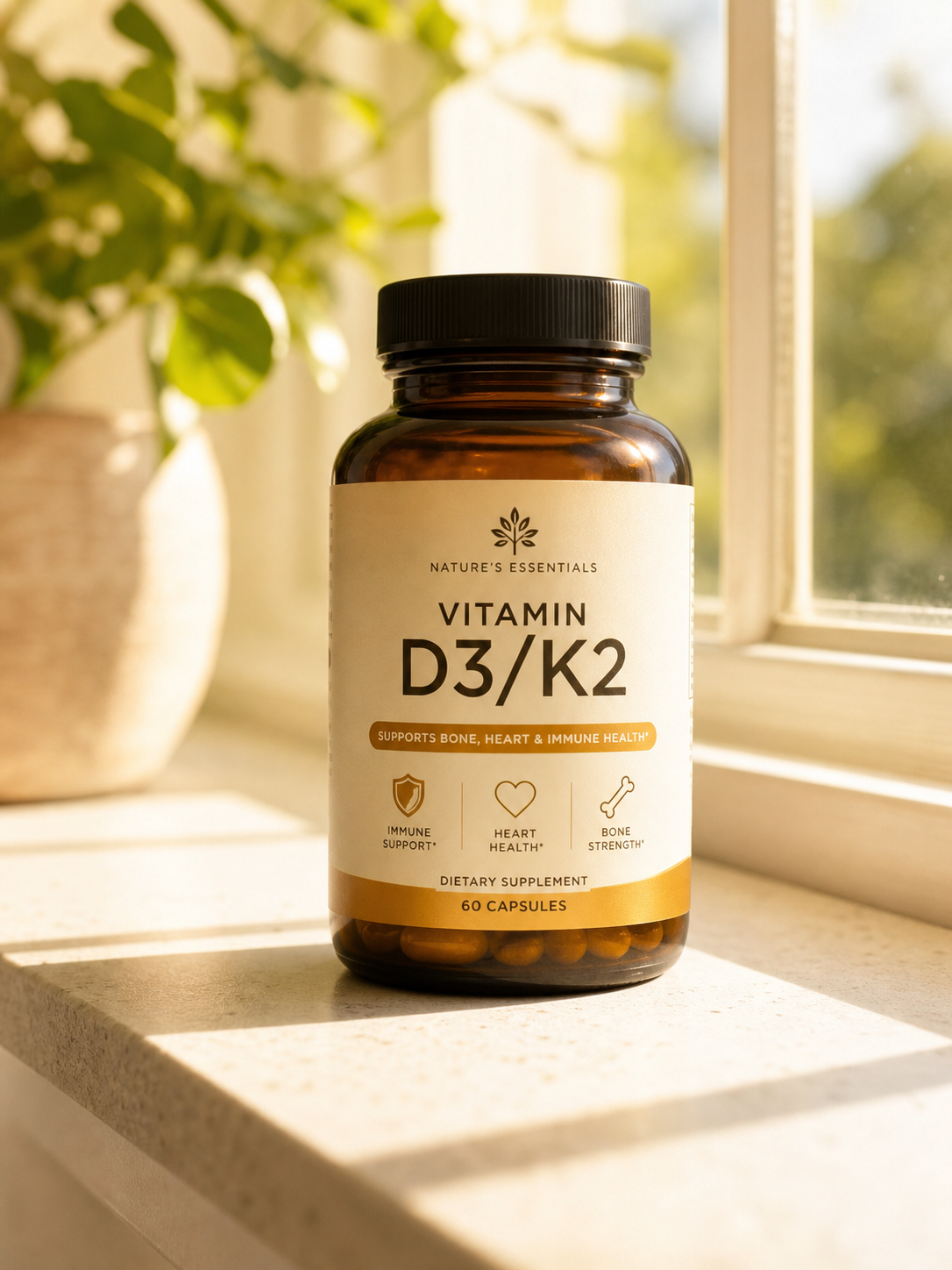 green tshirt Vitamin D3/K2 90 caps – £18